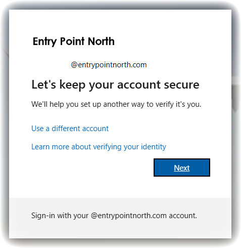 Step 1 – Let's keep your account secure